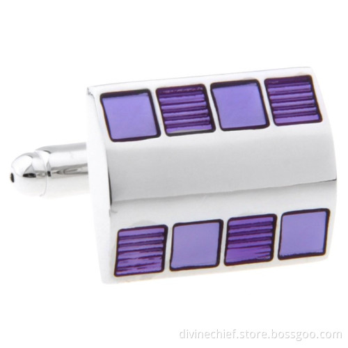 Customized Fashion Rectangular Arc Brass Cufflinks For Man's Shirt